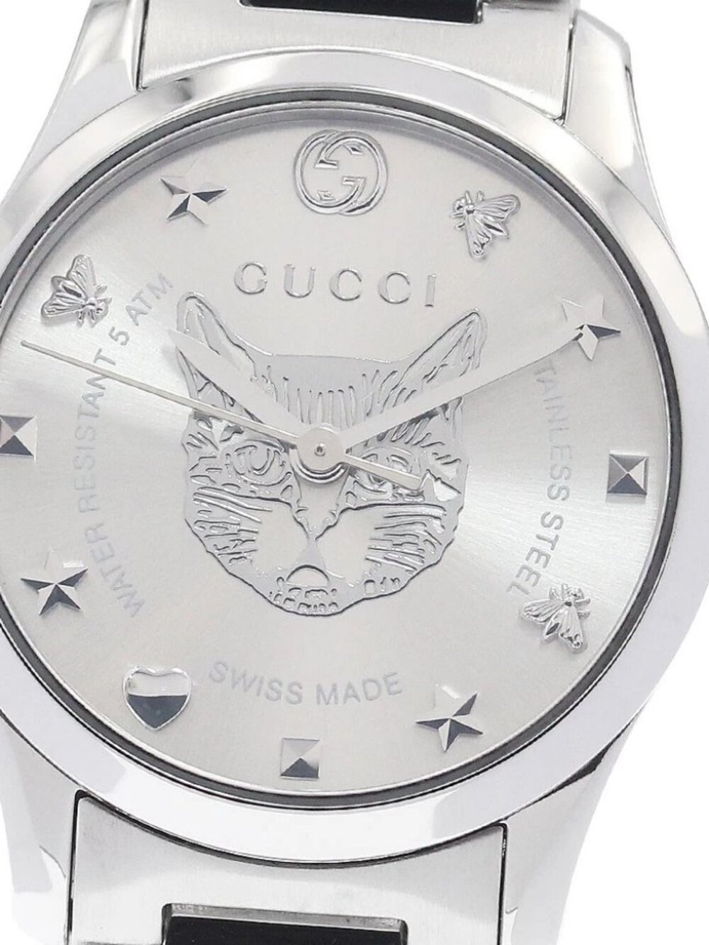 GUCCI G timeless 126.5/YA126595 Cat Silver Dial Quartz Ladies Watch_953493